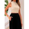 imagePRETTYGARDEN 2 Piece Sets for Women 2025 Summer Sleeveless Tank Ribbed Travel Beach Vacation Spring Lounge Wear OutfitsApricot Black