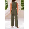 imagePRETTYGARDEN 2 Piece Sets for Women 2025 Summer Sleeveless Tank Ribbed Travel Beach Vacation Spring Lounge Wear OutfitsArmy Green