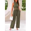 imagePRETTYGARDEN 2 Piece Sets for Women 2025 Summer Sleeveless Tank Ribbed Travel Beach Vacation Spring Lounge Wear OutfitsArmy Green