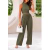 imagePRETTYGARDEN 2 Piece Sets for Women 2025 Summer Sleeveless Tank Ribbed Travel Beach Vacation Spring Lounge Wear OutfitsArmy Green