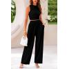 imagePRETTYGARDEN 2 Piece Sets for Women 2025 Summer Sleeveless Tank Ribbed Travel Beach Vacation Spring Lounge Wear OutfitsBlack