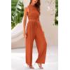 imagePRETTYGARDEN 2 Piece Sets for Women 2025 Summer Sleeveless Tank Ribbed Travel Beach Vacation Spring Lounge Wear OutfitsBrick Red