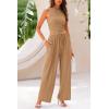 imagePRETTYGARDEN 2 Piece Sets for Women 2025 Summer Sleeveless Tank Ribbed Travel Beach Vacation Spring Lounge Wear OutfitsCamel