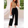 imagePRETTYGARDEN 2 Piece Sets for Women 2025 Summer Sleeveless Tank Ribbed Travel Beach Vacation Spring Lounge Wear OutfitsCamel Black