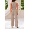 imagePRETTYGARDEN 2 Piece Sets for Women 2025 Summer Sleeveless Tank Ribbed Travel Beach Vacation Spring Lounge Wear OutfitsKhaki