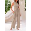 imagePRETTYGARDEN 2 Piece Sets for Women 2025 Summer Sleeveless Tank Ribbed Travel Beach Vacation Spring Lounge Wear OutfitsKhaki