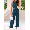 imagePRETTYGARDEN 2 Piece Sets for Women 2025 Summer Sleeveless Tank Ribbed Travel Beach Vacation Spring Lounge Wear OutfitsLake Blue
