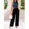 imagePRETTYGARDEN 2 Piece Sets for Women 2025 Summer Sleeveless Tank Ribbed Travel Beach Vacation Spring Lounge Wear OutfitsLake Blue Black