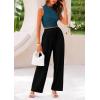 imagePRETTYGARDEN 2 Piece Sets for Women 2025 Summer Sleeveless Tank Ribbed Travel Beach Vacation Spring Lounge Wear OutfitsLake Blue Black