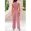 imagePRETTYGARDEN 2 Piece Sets for Women 2025 Summer Sleeveless Tank Ribbed Travel Beach Vacation Spring Lounge Wear OutfitsPink