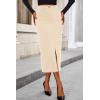 imagePRETTYGARDEN Corduroy Skirt Women Fall Fashion 2025 High Waisted Pencil Midi Skirts Business Casual Work Office Winter OutfitBeige