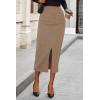 imagePRETTYGARDEN Corduroy Skirt Women Fall Fashion 2025 High Waisted Pencil Midi Skirts Business Casual Work Office Winter OutfitCamel