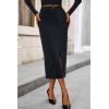 imagePRETTYGARDEN Corduroy Skirt Women Fall Fashion 2025 High Waisted Pencil Midi Skirts Business Casual Work Office Winter OutfitDark Grey