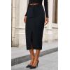 imagePRETTYGARDEN Corduroy Skirt Women Fall Fashion 2025 High Waisted Pencil Midi Skirts Business Casual Work Office Winter OutfitDark Grey
