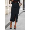 imagePRETTYGARDEN Corduroy Skirt Women Fall Fashion 2025 High Waisted Pencil Midi Skirts Business Casual Work Office Winter OutfitDark Grey