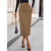 imagePRETTYGARDEN Corduroy Skirt Women Fall Fashion 2025 High Waisted Pencil Midi Skirts Business Casual Work Office Winter OutfitKhaki