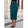 imagePRETTYGARDEN Corduroy Skirt Women Fall Fashion 2025 High Waisted Pencil Midi Skirts Business Casual Work Office Winter OutfitLake Blue