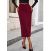 imagePRETTYGARDEN Corduroy Skirt Women Fall Fashion 2025 High Waisted Pencil Midi Skirts Business Casual Work Office Winter OutfitWine Red