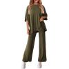 imagePRETTYGARDEN Two Piece Sets For Women Summer Fashion Lounge Matching Set 2025 Travel Vacation Airport Outfits ClothingArmy Green
