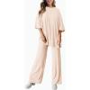 imagePRETTYGARDEN Two Piece Sets For Women Summer Fashion Lounge Matching Set 2025 Travel Vacation Airport Outfits ClothingBeige