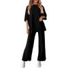 imagePRETTYGARDEN Two Piece Sets For Women Summer Fashion Lounge Matching Set 2025 Travel Vacation Airport Outfits ClothingBlack