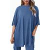 imagePRETTYGARDEN Two Piece Sets For Women Summer Fashion Lounge Matching Set 2025 Travel Vacation Airport Outfits ClothingBlue