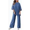 imagePRETTYGARDEN Two Piece Sets For Women Summer Fashion Lounge Matching Set 2025 Travel Vacation Airport Outfits ClothingBlue