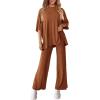 imagePRETTYGARDEN Two Piece Sets For Women Summer Fashion Lounge Matching Set 2025 Travel Vacation Airport Outfits ClothingBrown