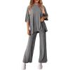 imagePRETTYGARDEN Two Piece Sets For Women Summer Fashion Lounge Matching Set 2025 Travel Vacation Airport Outfits ClothingDark Grey