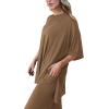 imagePRETTYGARDEN Two Piece Sets For Women Summer Fashion Lounge Matching Set 2025 Travel Vacation Airport Outfits ClothingDark Khaki