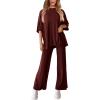 imagePRETTYGARDEN Two Piece Sets For Women Summer Fashion Lounge Matching Set 2025 Travel Vacation Airport Outfits ClothingWine Red