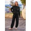 imagePRETTYGARDEN Two Piece Sets for Women 2025 Pullover Sweater High Waisted Sweatpants Tracksuit Lounge Set Fall Winter OutfitsBlack