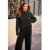 imagePRETTYGARDEN Two Piece Sets for Women 2025 Pullover Sweater High Waisted Sweatpants Tracksuit Lounge Set Fall Winter OutfitsBlack