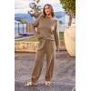 imagePRETTYGARDEN Two Piece Sets for Women 2025 Pullover Sweater High Waisted Sweatpants Tracksuit Lounge Set Fall Winter OutfitsKhaki