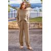 imagePRETTYGARDEN Two Piece Sets for Women 2025 Pullover Sweater High Waisted Sweatpants Tracksuit Lounge Set Fall Winter OutfitsKhaki
