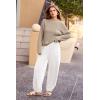 imagePRETTYGARDEN Two Piece Sets for Women 2025 Pullover Sweater High Waisted Sweatpants Tracksuit Lounge Set Fall Winter OutfitsKhaki Beige White