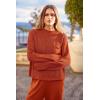 imagePRETTYGARDEN Two Piece Sets for Women 2025 Pullover Sweater High Waisted Sweatpants Tracksuit Lounge Set Fall Winter OutfitsOrange