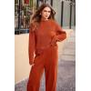 imagePRETTYGARDEN Two Piece Sets for Women 2025 Pullover Sweater High Waisted Sweatpants Tracksuit Lounge Set Fall Winter OutfitsOrange