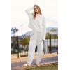 imagePRETTYGARDEN Two Piece Sets for Women 2025 Pullover Sweater High Waisted Sweatpants Tracksuit Lounge Set Fall Winter OutfitsWhite