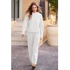 imagePRETTYGARDEN Two Piece Sets for Women 2025 Pullover Sweater High Waisted Sweatpants Tracksuit Lounge Set Fall Winter OutfitsWhite