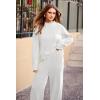 imagePRETTYGARDEN Two Piece Sets for Women 2025 Pullover Sweater High Waisted Sweatpants Tracksuit Lounge Set Fall Winter OutfitsWhite
