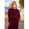 imagePRETTYGARDEN Two Piece Sets for Women 2025 Pullover Sweater High Waisted Sweatpants Tracksuit Lounge Set Fall Winter OutfitsWine Red