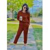 imagePRETTYGARDEN Women Fall 2 Piece Lounge Outfit Long Sleeve Tops High Waisted Jogger Pants Set Spring Travel Clothes TracksuitBrick Red