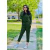imagePRETTYGARDEN Women Fall 2 Piece Lounge Outfit Long Sleeve Tops High Waisted Jogger Pants Set Spring Travel Clothes TracksuitDark Green