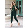 imagePRETTYGARDEN Women Fall 2 Piece Lounge Outfit Long Sleeve Tops High Waisted Jogger Pants Set Spring Travel Clothes TracksuitDark Green