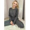 imagePRETTYGARDEN Women Fall 2 Piece Lounge Outfit Long Sleeve Tops High Waisted Jogger Pants Set Spring Travel Clothes TracksuitDark Grey