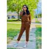 imagePRETTYGARDEN Women Fall 2 Piece Lounge Outfit Long Sleeve Tops High Waisted Jogger Pants Set Spring Travel Clothes TracksuitLight Brown