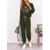 imagePRETTYGARDEN Women Fall 2 Piece Lounge Outfit Long Sleeve Tops High Waisted Jogger Pants Set Spring Travel Clothes TracksuitPatternedarmy Green