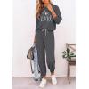 imagePRETTYGARDEN Women Fall 2 Piece Lounge Outfit Long Sleeve Tops High Waisted Jogger Pants Set Spring Travel Clothes TracksuitPatterneddark Grey