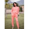imagePRETTYGARDEN Women Fall 2 Piece Lounge Outfit Long Sleeve Tops High Waisted Jogger Pants Set Spring Travel Clothes TracksuitPink